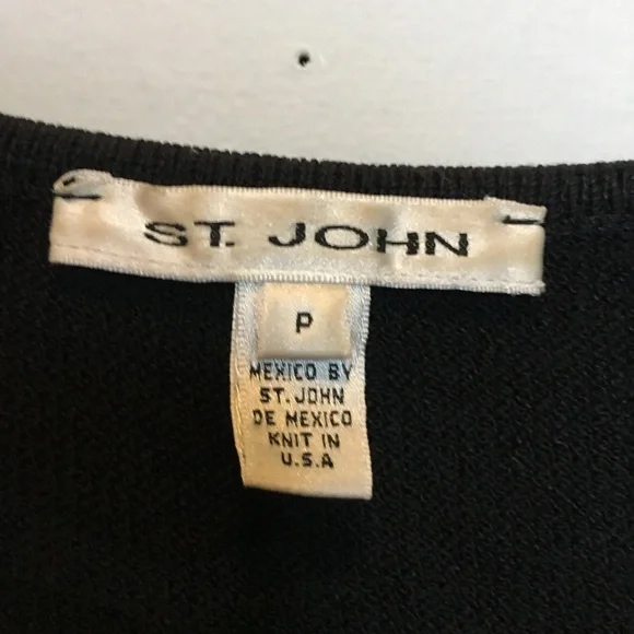 St John Black Knit Tank Top Santana Style Minimalist Luxury P - Picture 2 of 2